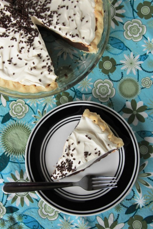 Chocolate Pudding Pie with Baileys Whipped Cream {{Baking Bytes}}