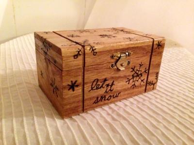 Wood burned box