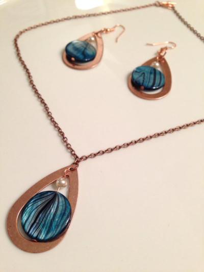 Earrings and necklace