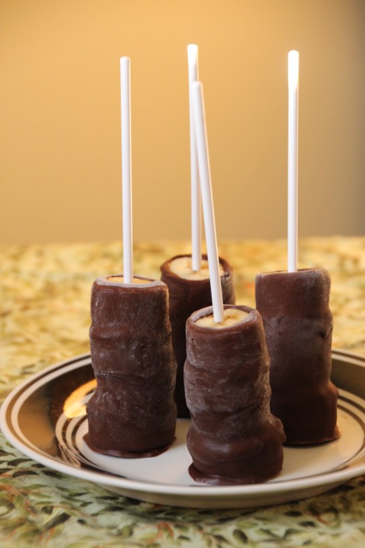 Chocolate Peanut Butter Banana Pops {{Baking Bytes}}