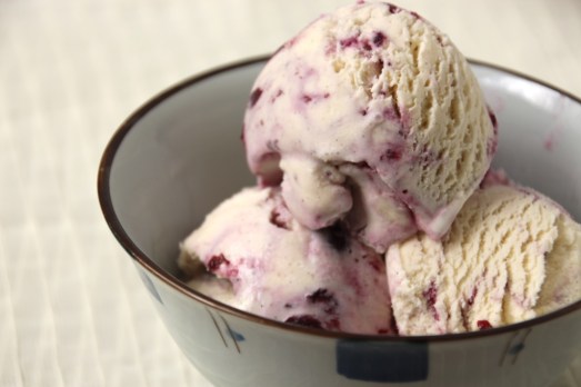 Blueberry Cardamom Cheesecake Ice Cream {{Baking Bytes}}