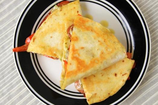 Pesto Andouille Sausage Quesadilla {{Baking Bytes}}