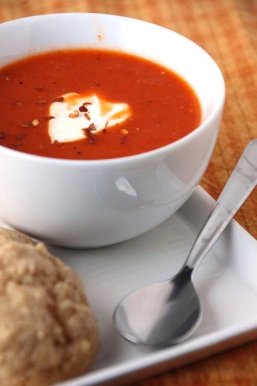 Roasted Red Pepper Soup {{Baking Bytes}}