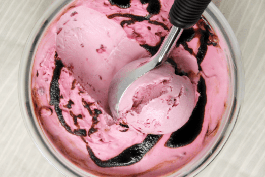 Blackberry Chèvre Ice Cream with Chocolate Balsamic Swirl {{Baking Bytes}}