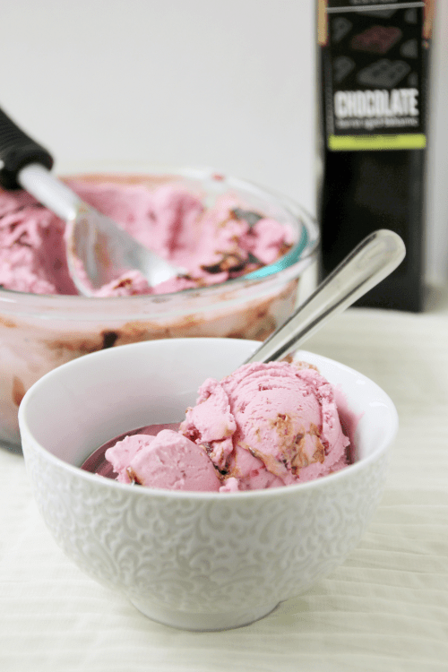 Blackberry Chèvre Ice Cream with Chocolate Balsamic Swirl {{Baking Bytes}}