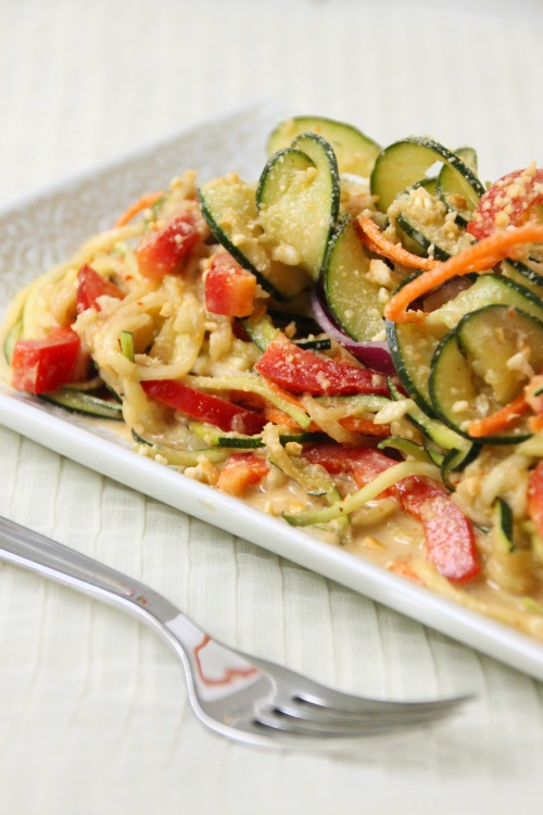 Spicy Cashew Zoodles {{Baking Bytes}}