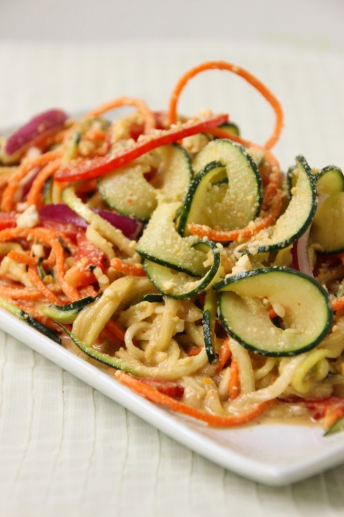 Spicy Cashew Zoodles {{Baking Bytes}}