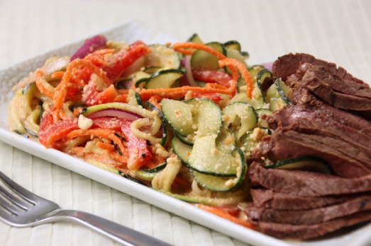 Spicy Cashew Zoodles {{Baking Bytes}}