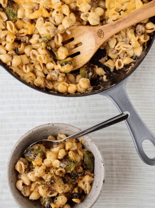 Roasted Brussels Sprouts Mac &amp; Cheese {{Baking Bytes}}