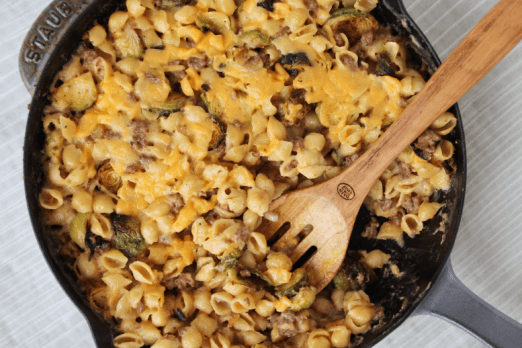 Roasted Brussels Sprouts Mac &amp; Cheese {{Baking Bytes}}